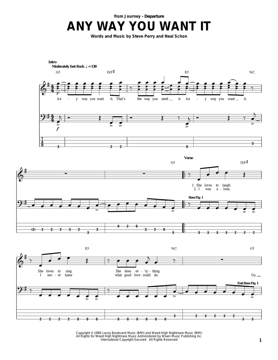 Any Way You Want It Acoustic Guitar scores gallery preview page 1