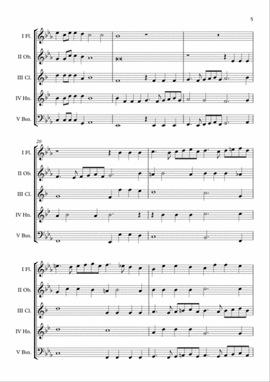 Canzon II a 4 Ch.187 (Giovanni Gabrieli) Wind Quintet arr. Adrian Wagner Woodwind Quintet scores gallery preview page 5
