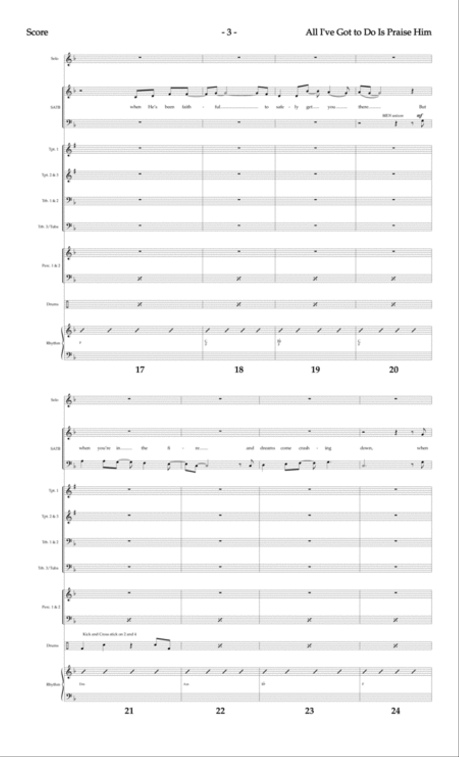 All I've Got to Do Is Praise Him - Brass and Rhythm Score and Parts Choir scores gallery preview page 5
