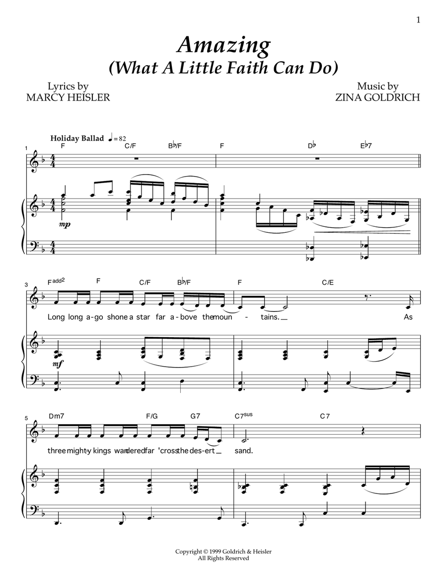 Amazing (What A Little Faith Can Do) Piano, Vocal scores gallery preview page 1