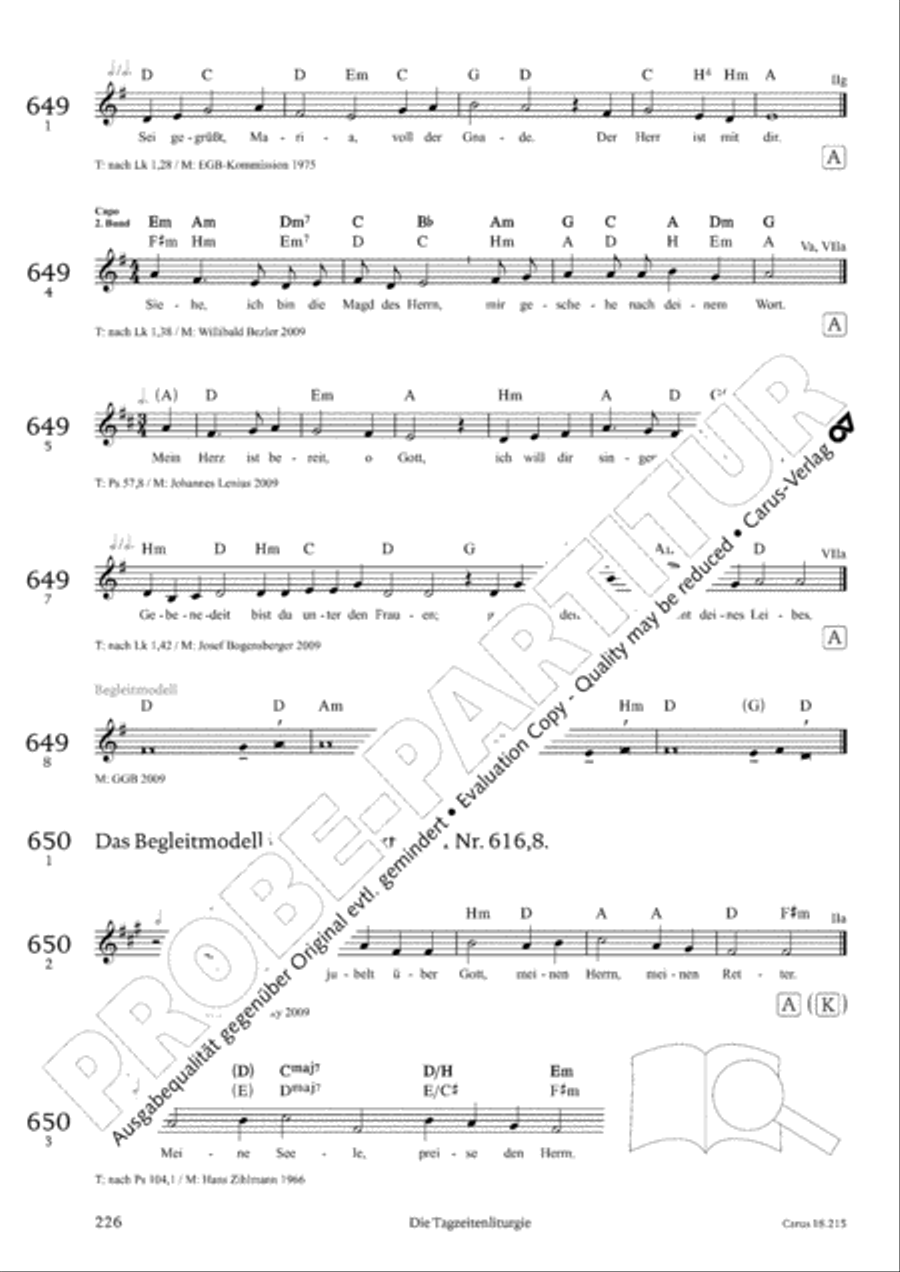 Gitarrenbuch zum Gotteslob Guitar scores gallery preview page 210