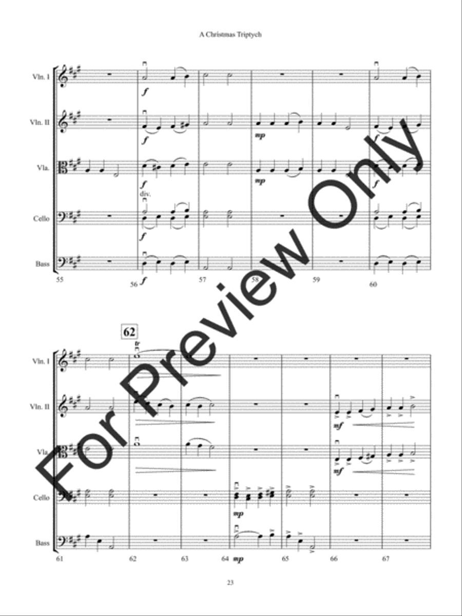 A Christmas Triptych String Orchestra scores gallery preview page 26