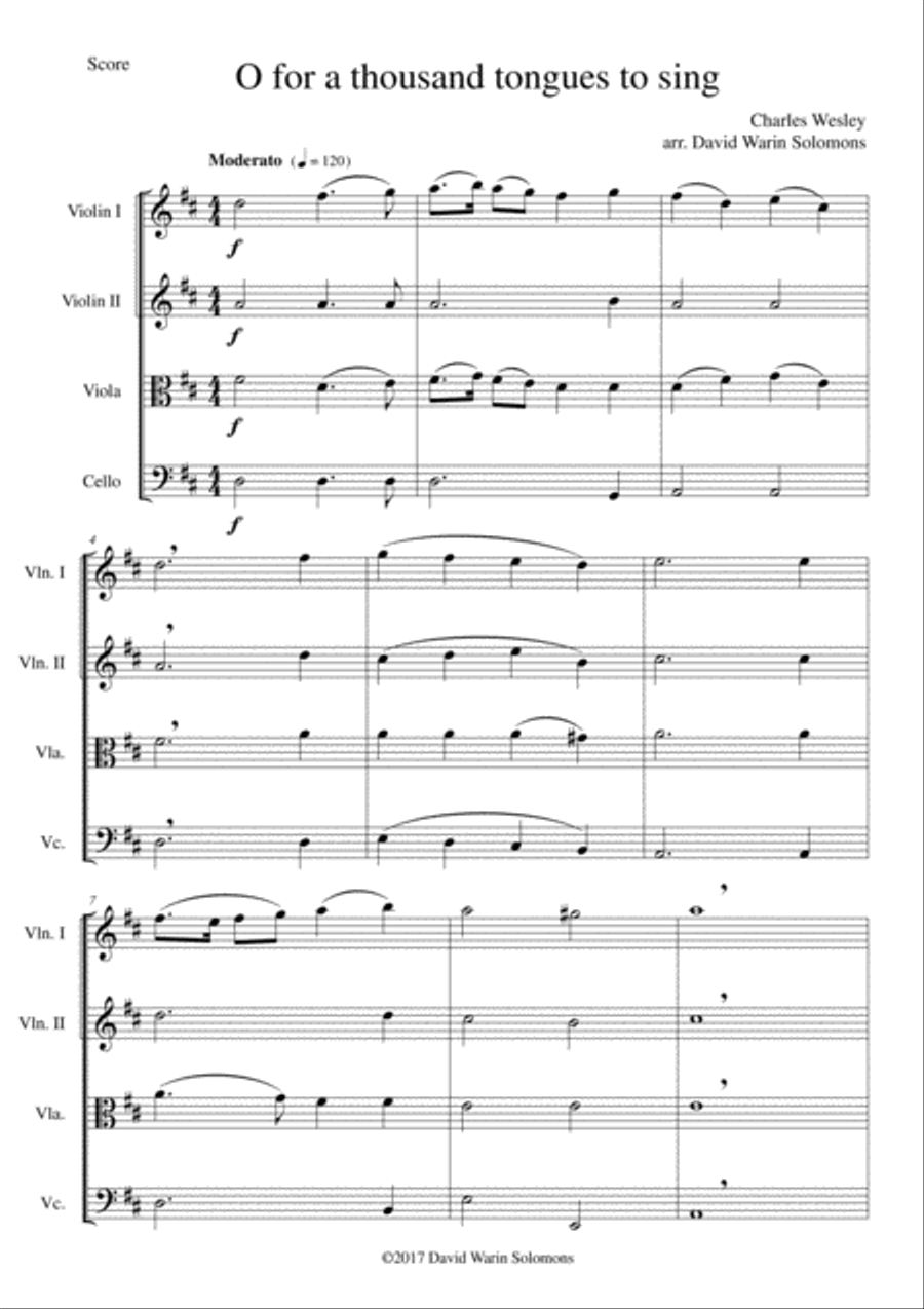 7 Songs of Glory for string quartet String Quartet scores gallery preview page 1