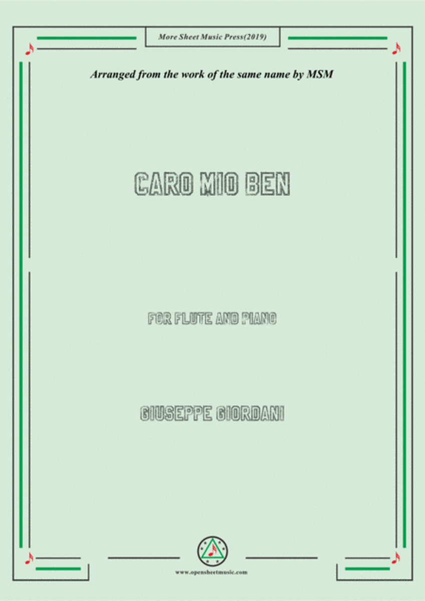 Giordani-Caro mio ben, for Flute and Piano image number null