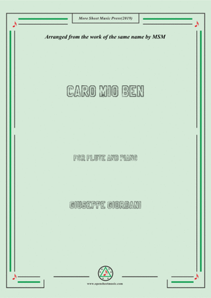 Giordani-Caro mio ben, for Flute and Piano