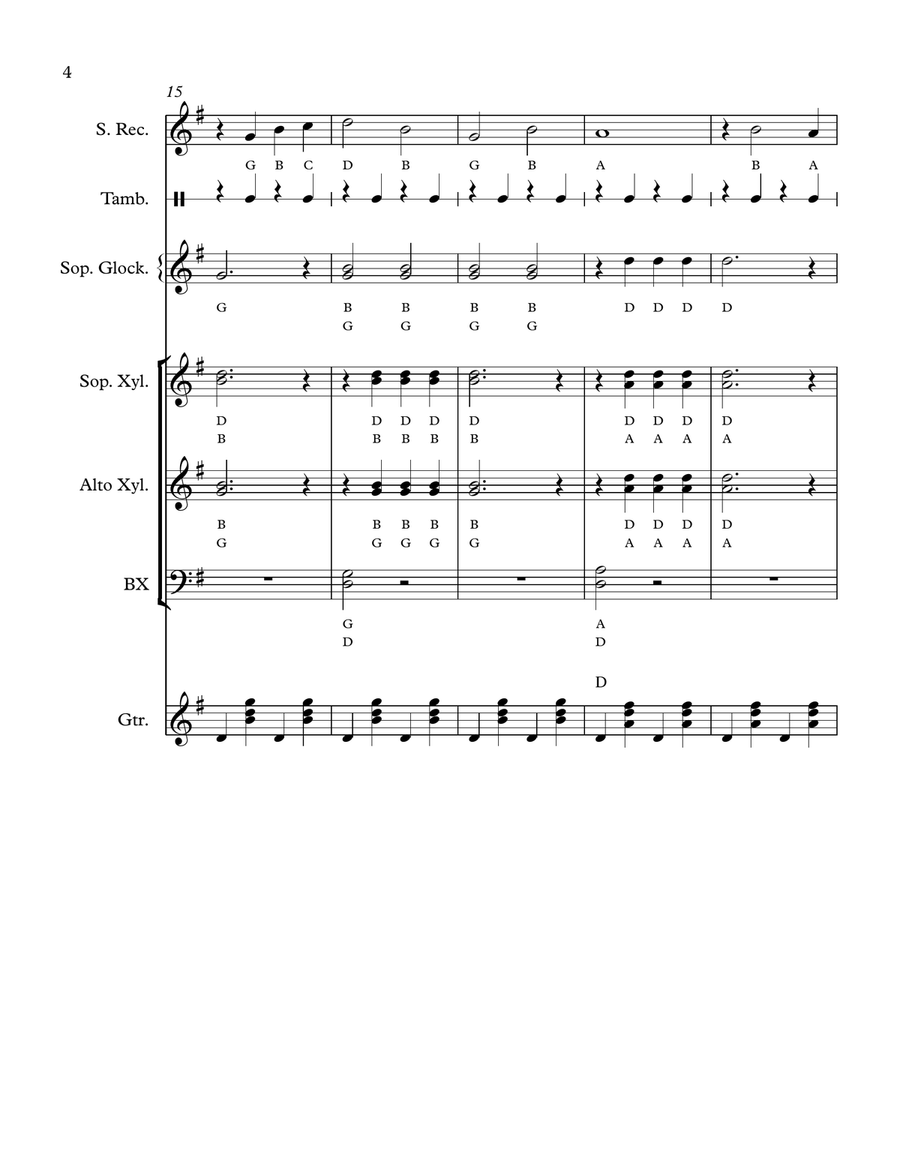 When The Saints Go Marching In (Easy Orff Ensemble) Small Ensemble scores gallery preview page 4