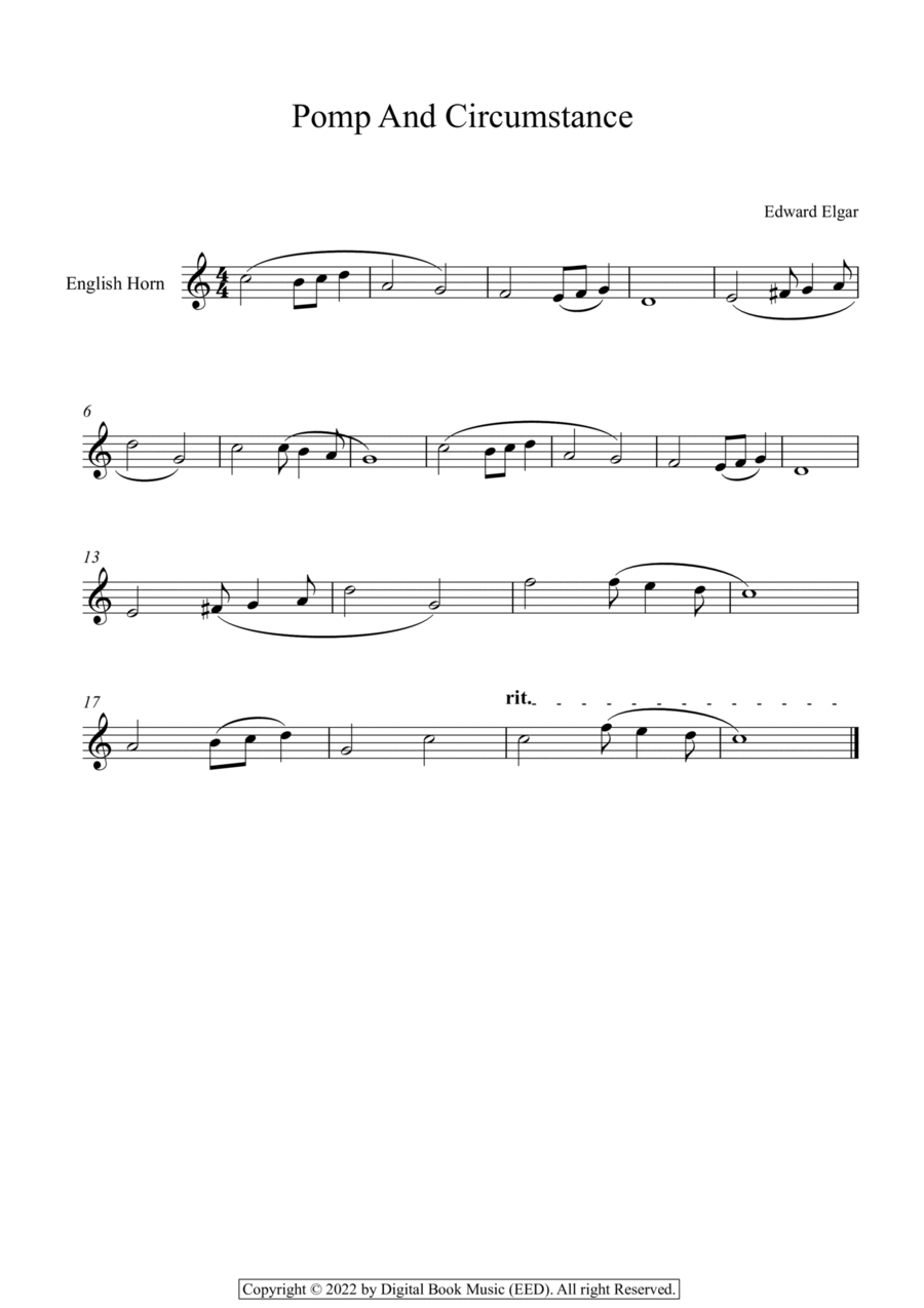 Pomp And Circumstance - Edward Elgar (English Horn) English Horn scores gallery preview page 1