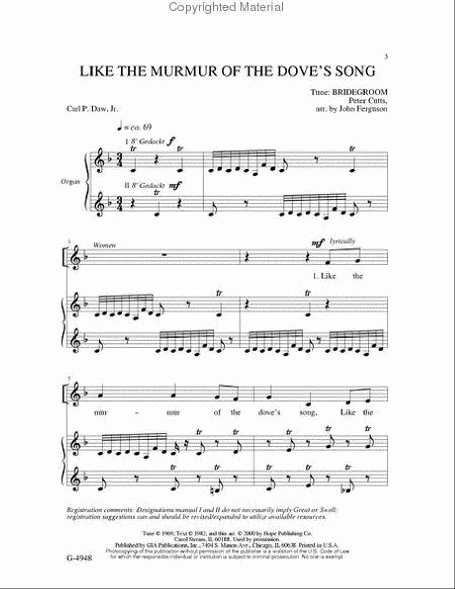 Like the Murmur of the Dove’s Song 2-Part scores gallery preview page 2