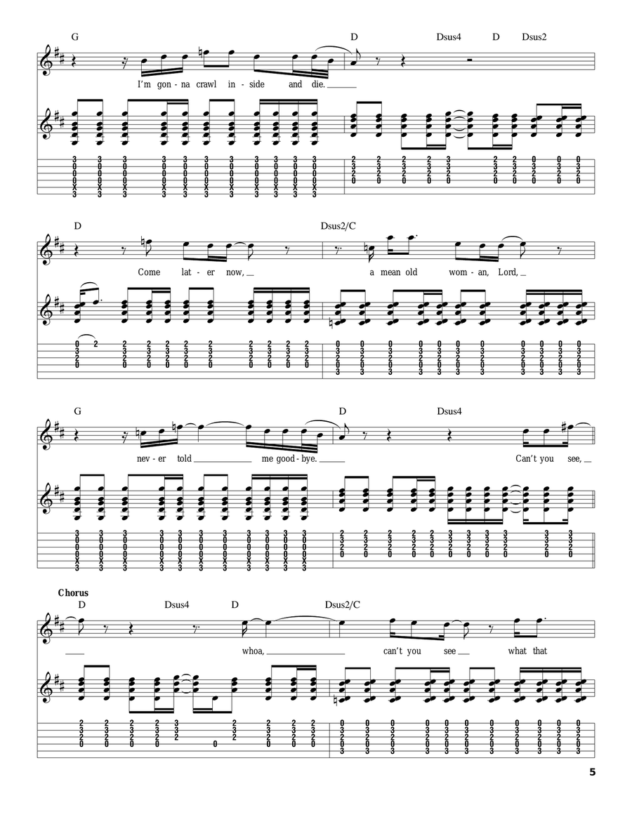 Can't You See Acoustic Guitar scores gallery preview page 5