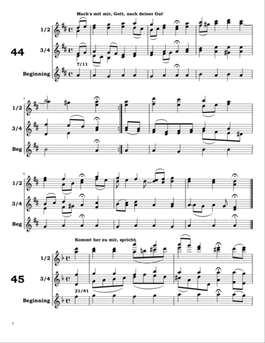 Bach Chorales 41-50 Woodwind Quartet scores gallery preview page 6