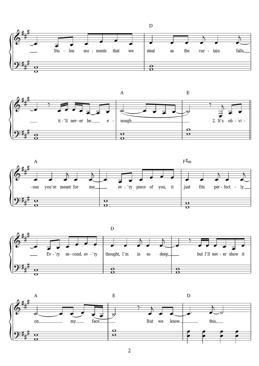 Secret Love Song (featuring Jason Derulo) by Little Mix Easy Piano - Digital Sheet Music page 2