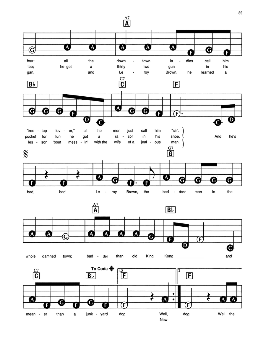 Bad, Bad Leroy Brown Electronic Keyboard scores gallery preview page 2