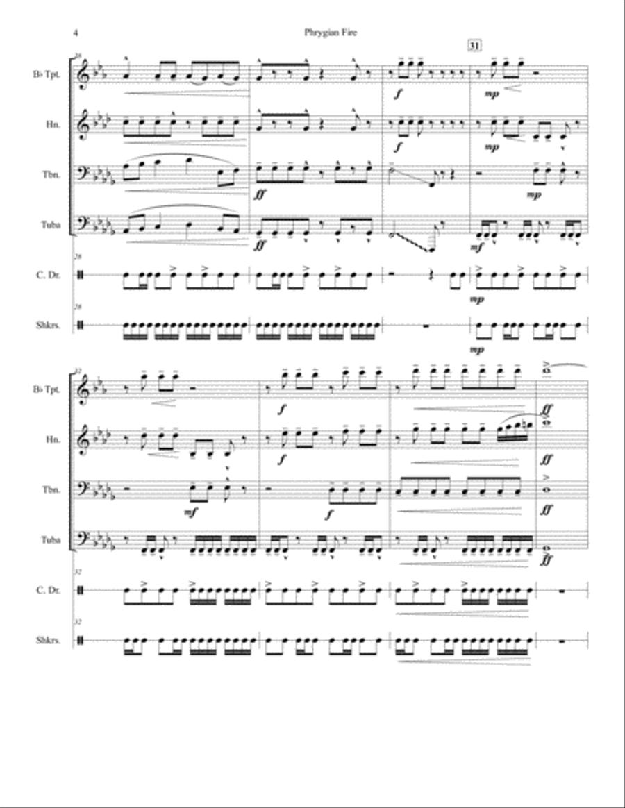 Phrygian Fire Small Ensemble scores gallery preview page 4