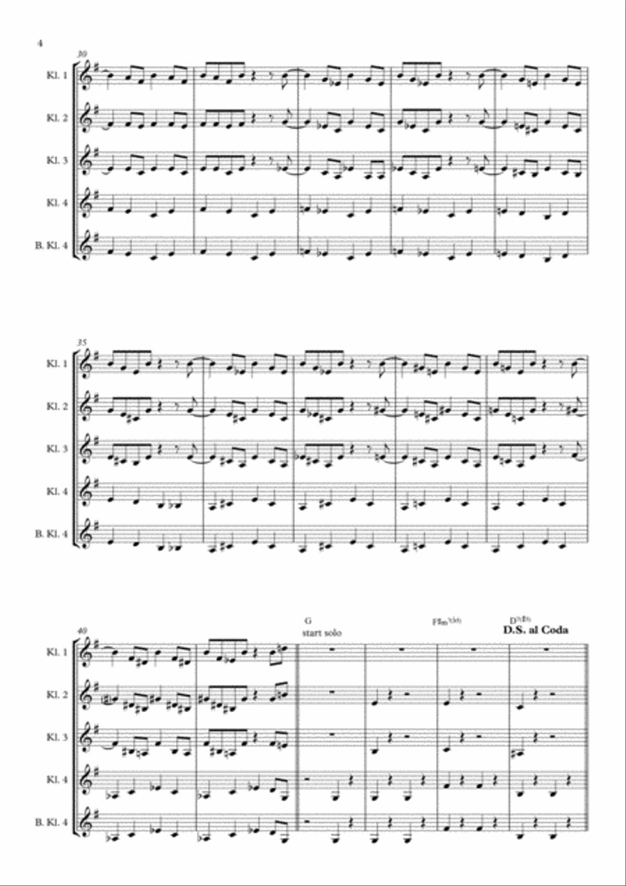 A Night In Tunisia Woodwind Quartet scores gallery preview page 4
