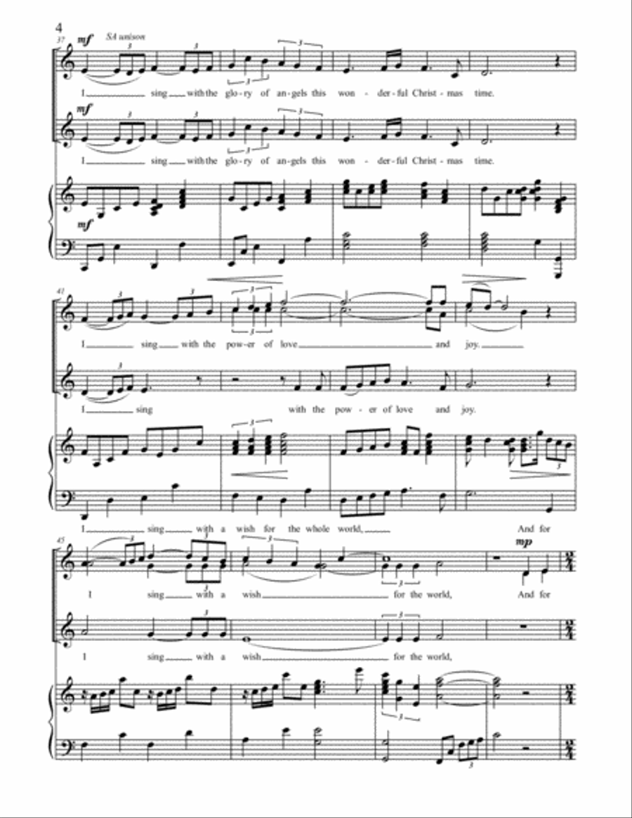 I Sing with the Glory of Angels SSA scores gallery preview page 5