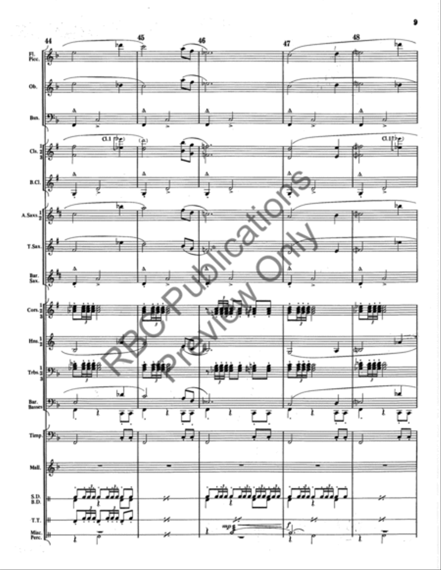 Danza Tambor Bolero Concert Band scores gallery preview page 10