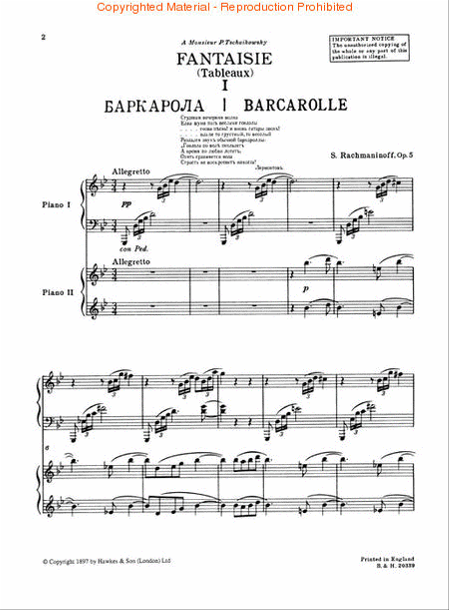 Fantaisie (Tableaux), Op. 5 Piano Solo scores gallery preview page 2