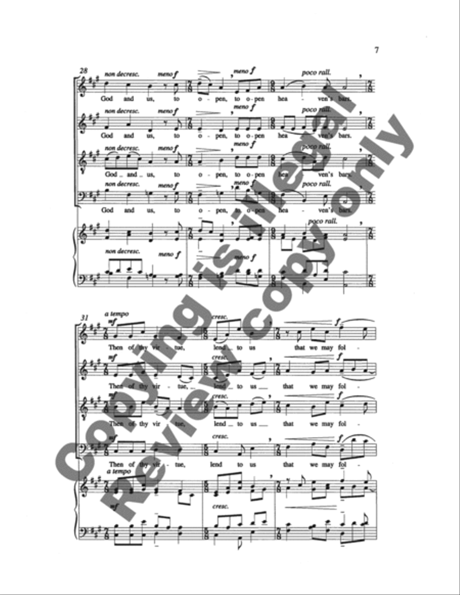 Two Hymns to the Virgin: 1. To Rise Beyond the Stars 4-Part scores gallery preview page 7