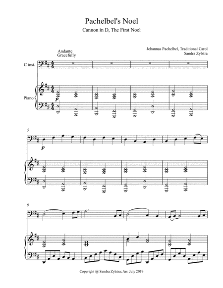 Pachelbel's Noel (bass C instrument solo) image number null