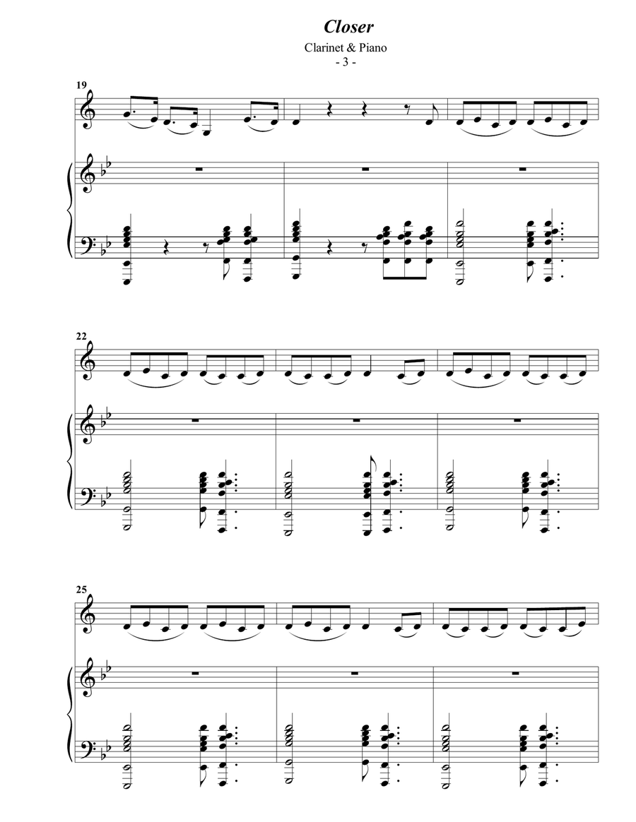 Closer B-Flat Clarinet scores gallery preview page 3