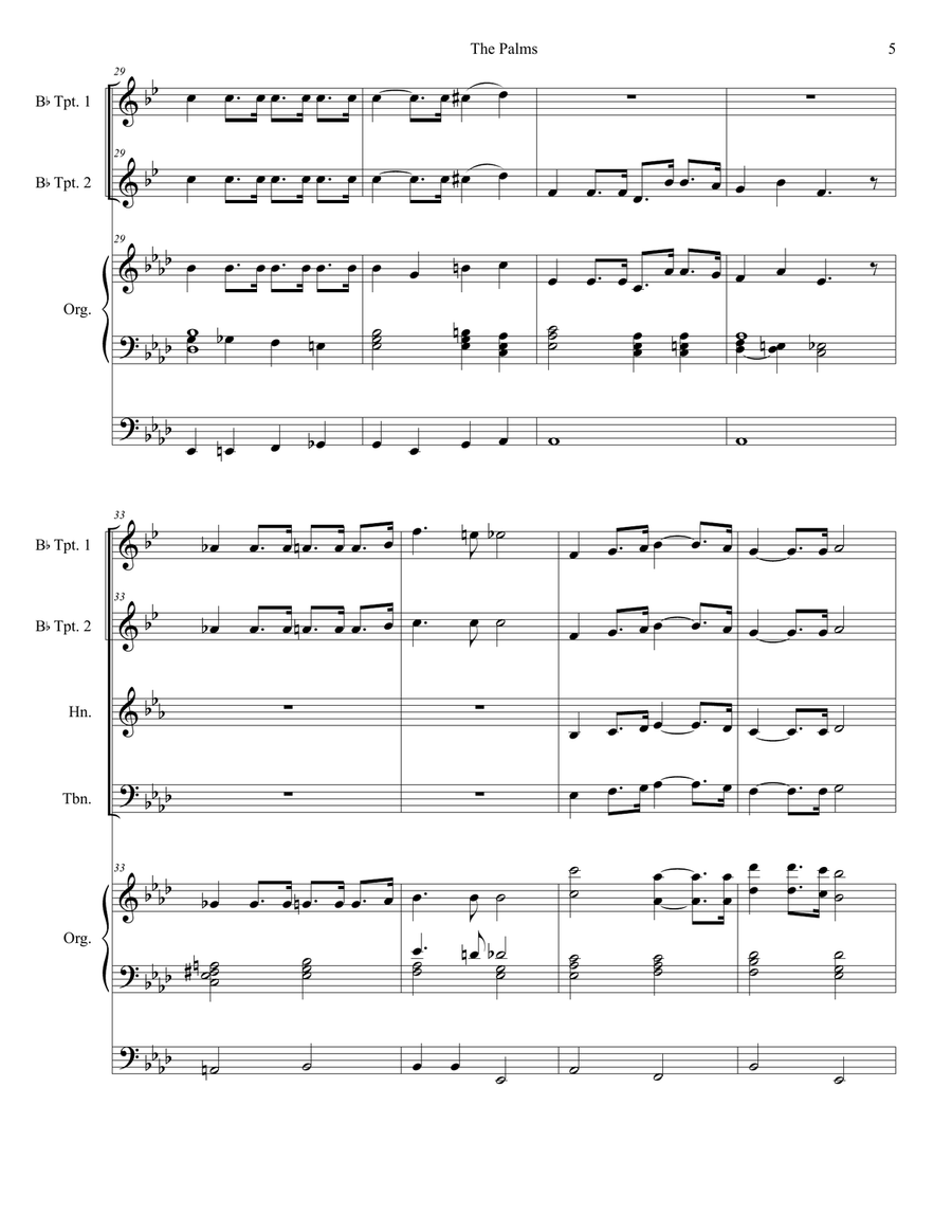The Palms (Brass Quartet and Organ) The Palms (Brass Quartet and Organ) Brass Quartet scores gallery preview page 5