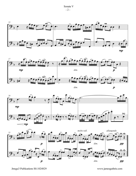 Handel: Sonata No. 5 for Euphonium Duo image number null