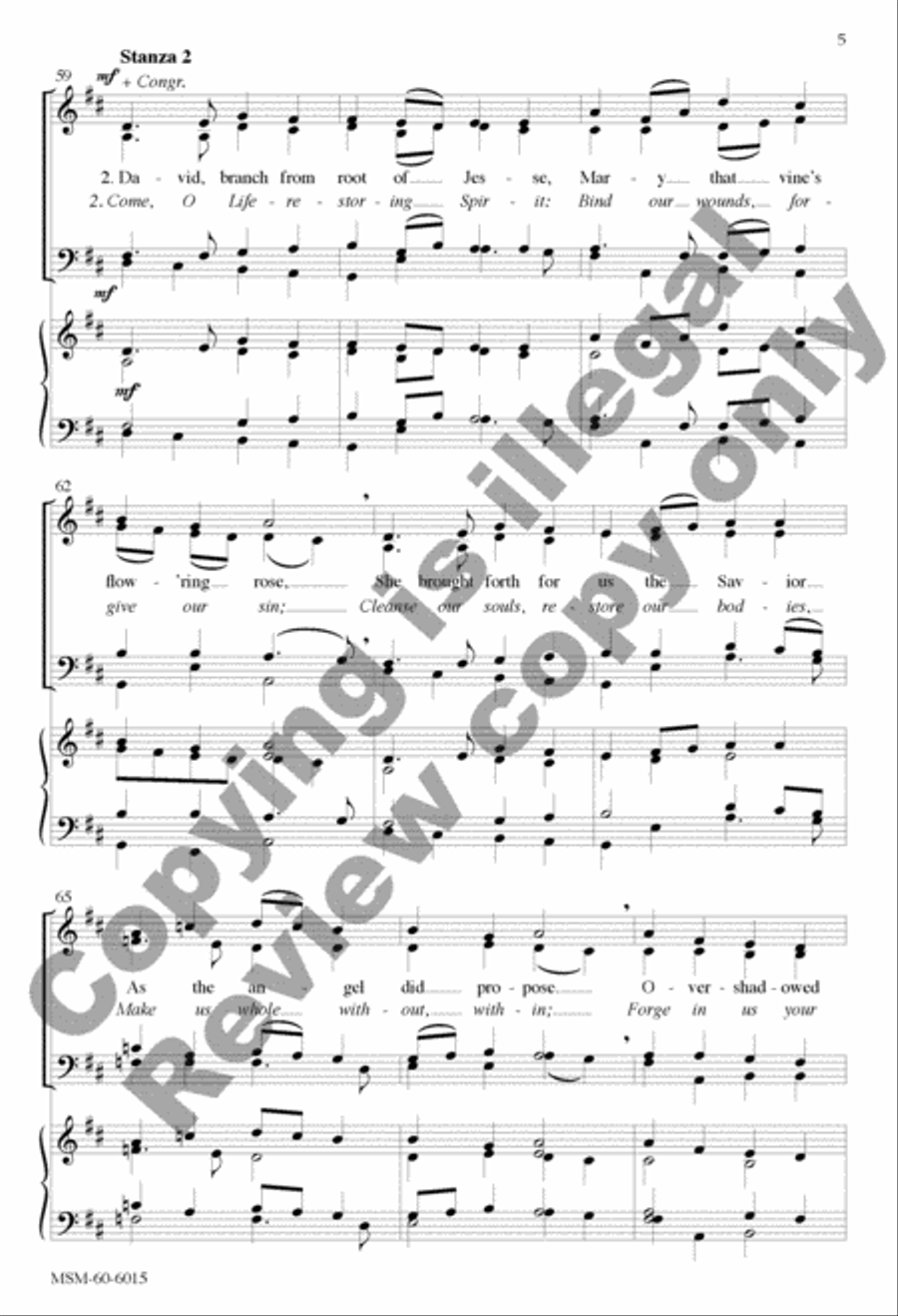 Sound the Bell of Holy Freedom: Come to Us, O Holy Spirit 4-Part scores gallery preview page 5