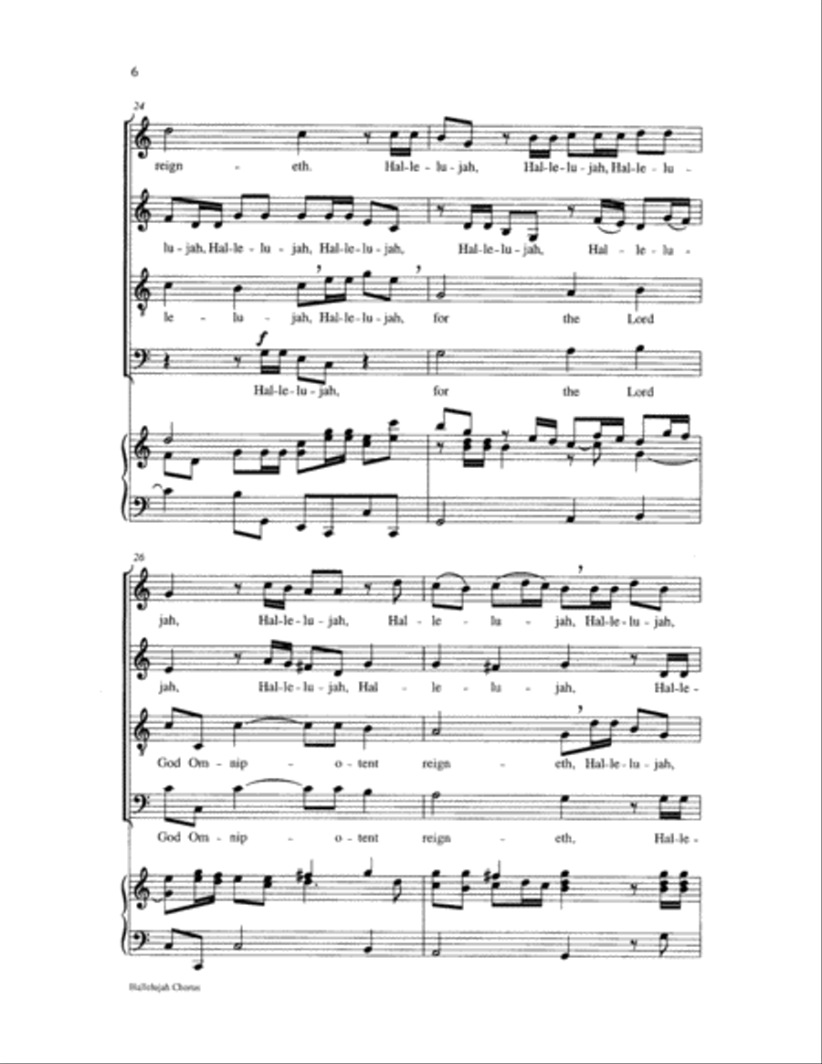 Hallelujah Chorus 4-Part scores gallery preview page 6