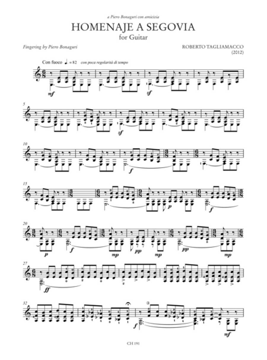 Homenaje a Segovia. An Anthology of Contemporary Music for Guitar (Anzaghi, Cappelli, F. Luppi, G. Luppi, Reghezza, Spazzoli, Tagliamacco, Ugoletti) Acoustic Guitar scores gallery preview page 8