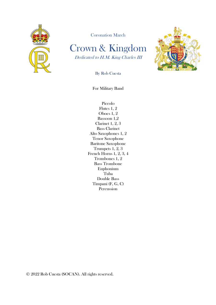 Coronation March: Crown and Kingdom Concert Band scores gallery preview page 1