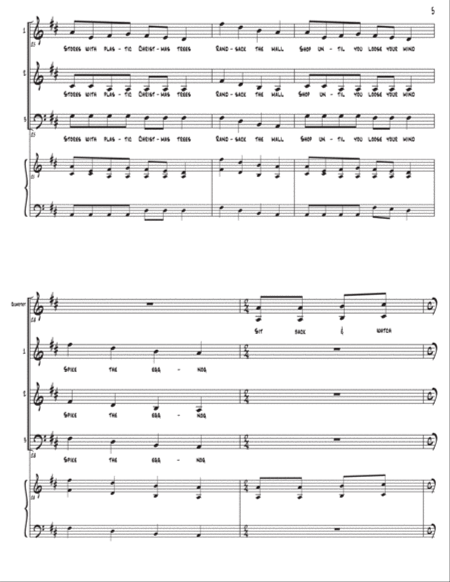 The Christmas Can-Can (as performed by Straight No Chaser) - Three-Part Mixed 3-Part scores gallery preview page 6