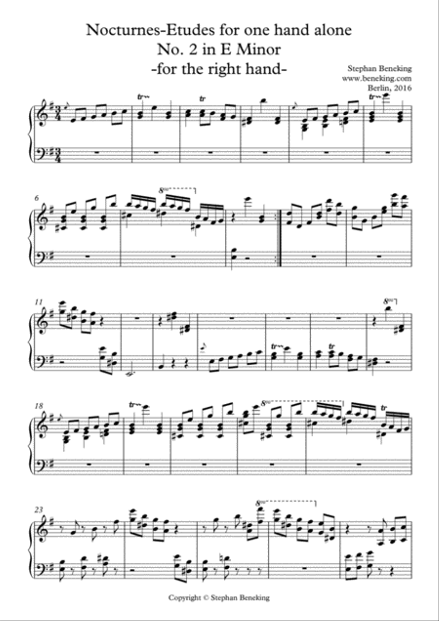 10 Nocturnes-Etudes for one hand alone Piano Method scores gallery preview page 6