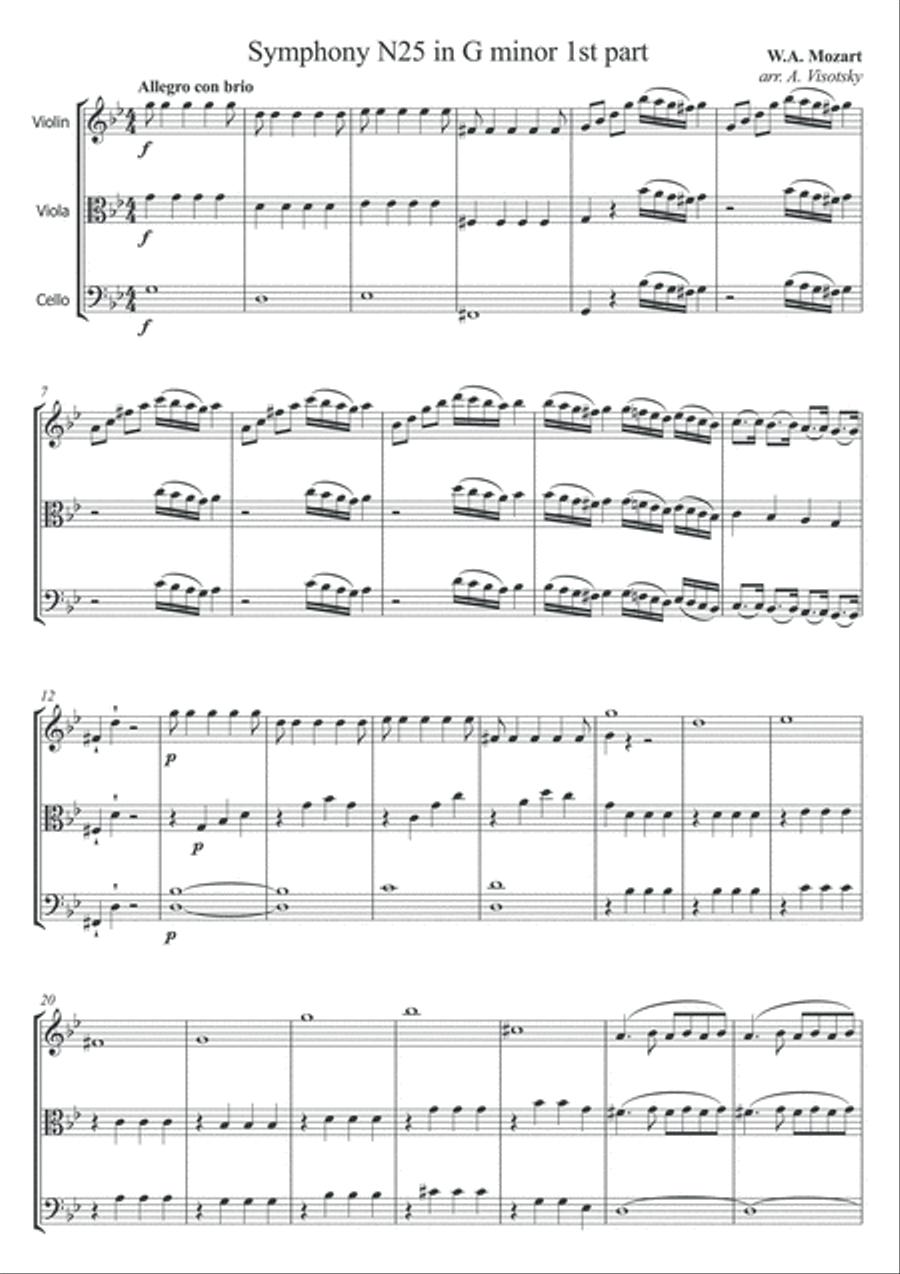 Classical Masterpieces for string trio String Trio scores gallery preview page 4
