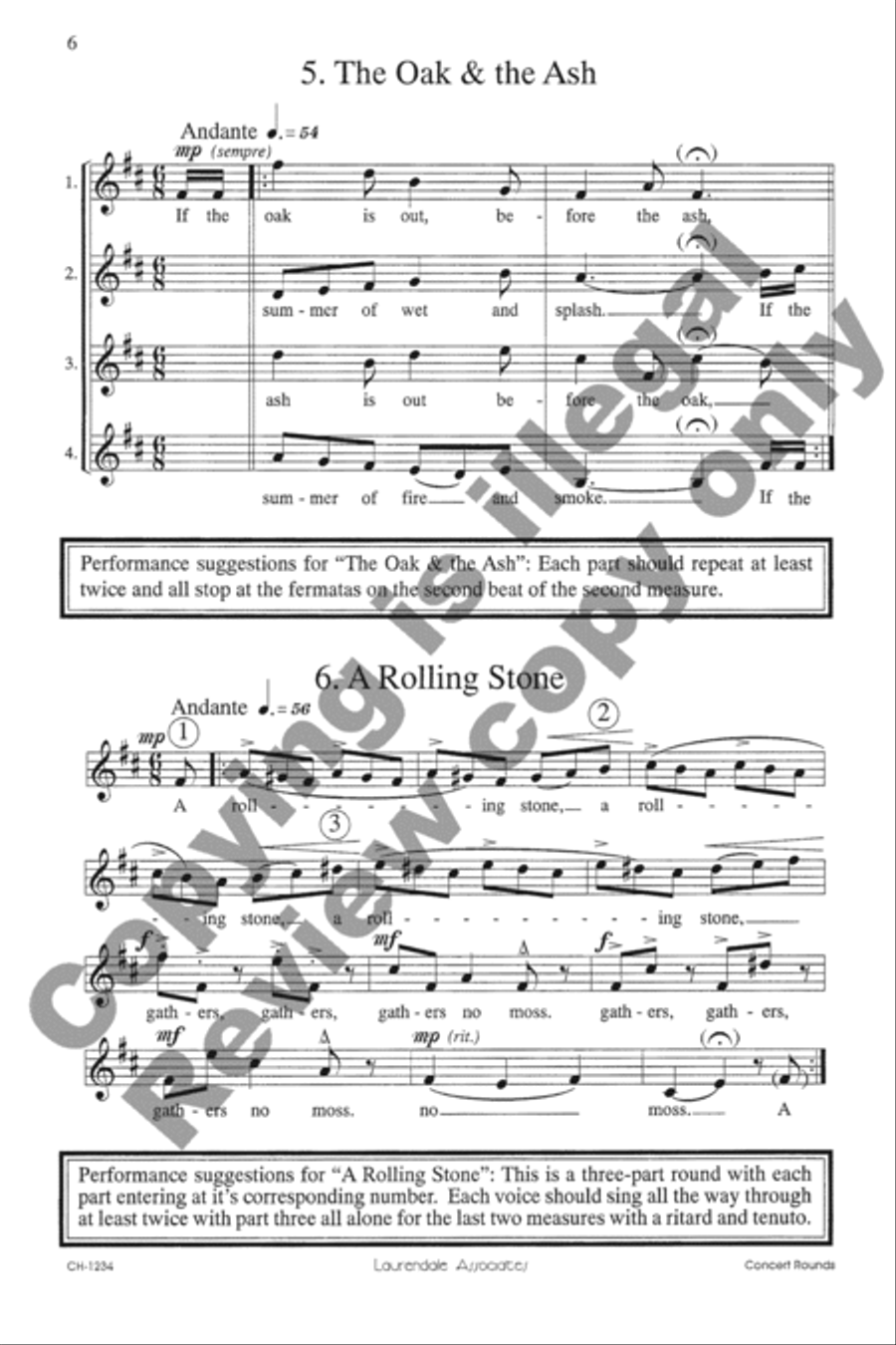 Concert Rounds on Old Sayings Unison Choir scores gallery preview page 20