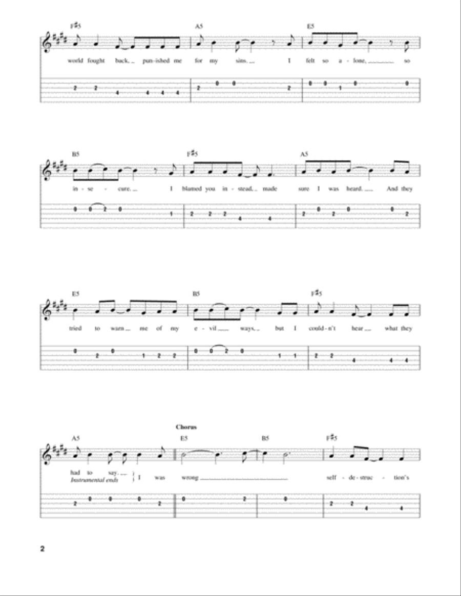 I Was Wrong Acoustic Guitar scores gallery preview page 2