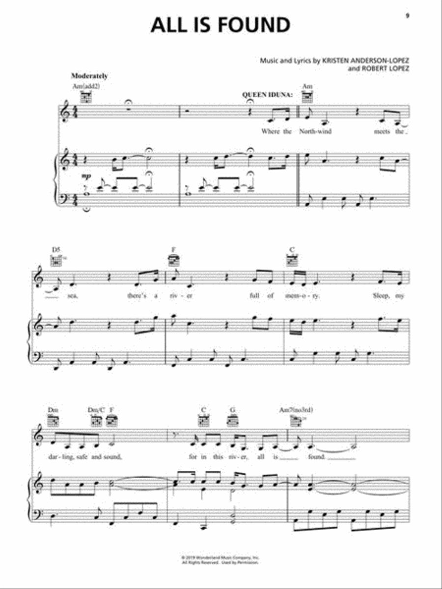 Frozen 2 Piano/Vocal/Guitar Songbook Piano, Vocal, Guitar scores gallery preview page 8