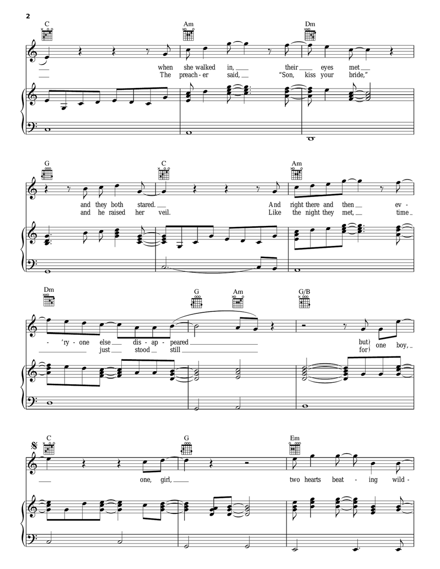 One Boy, One Girl One Boy, One Girl Piano, Vocal, Guitar scores gallery preview page 2
