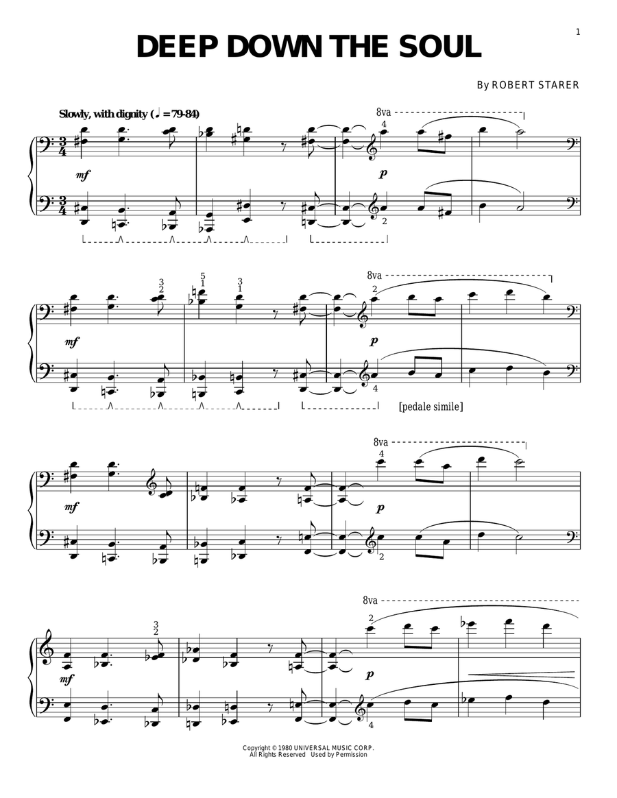 Deep Down The Soul Deep Down The Soul Piano Solo scores gallery preview page 1