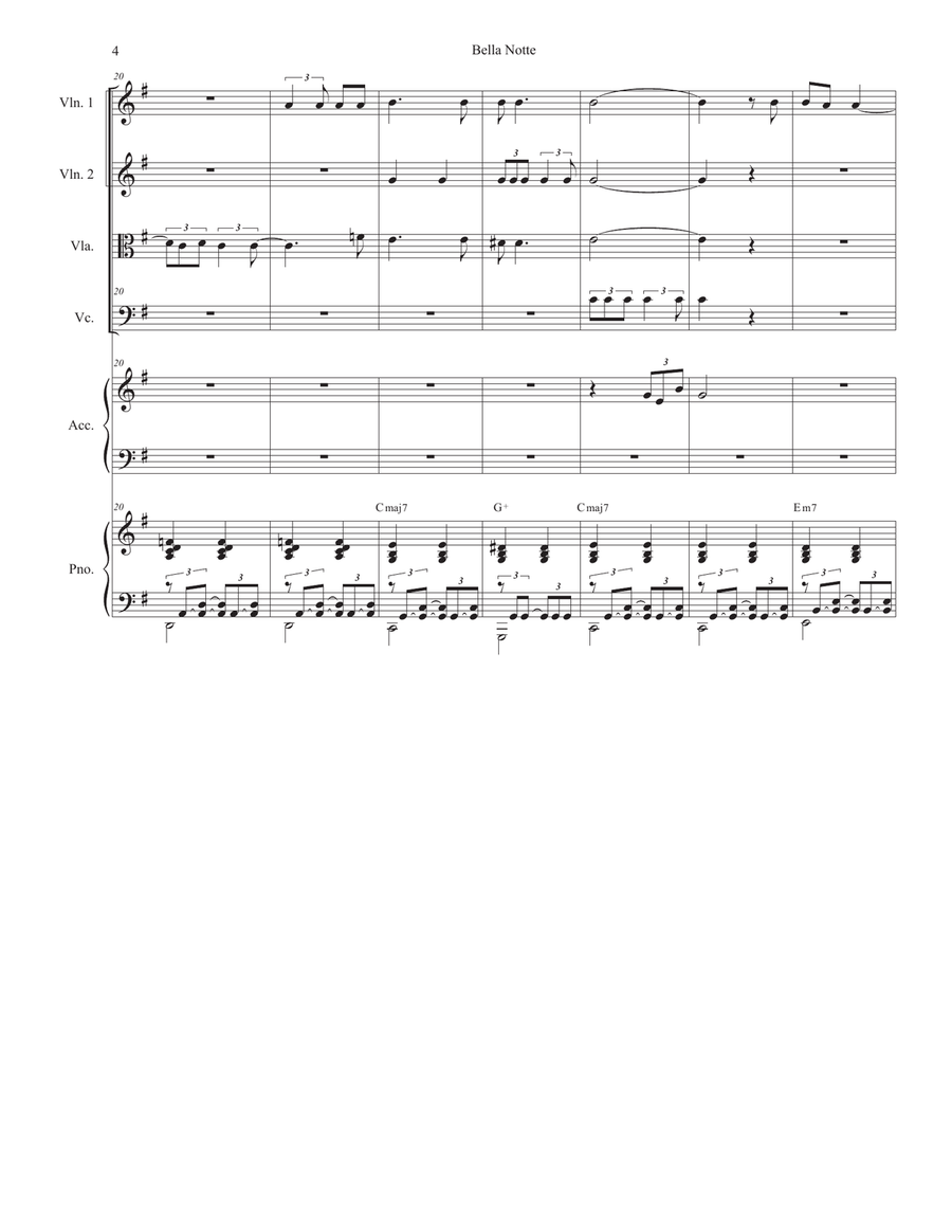 Bella Notte String Quartet scores gallery preview page 4