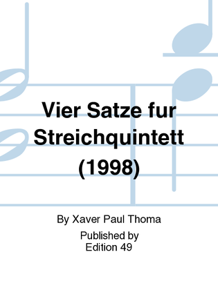 Book cover for Vier Satze fur Streichquintett (1998)