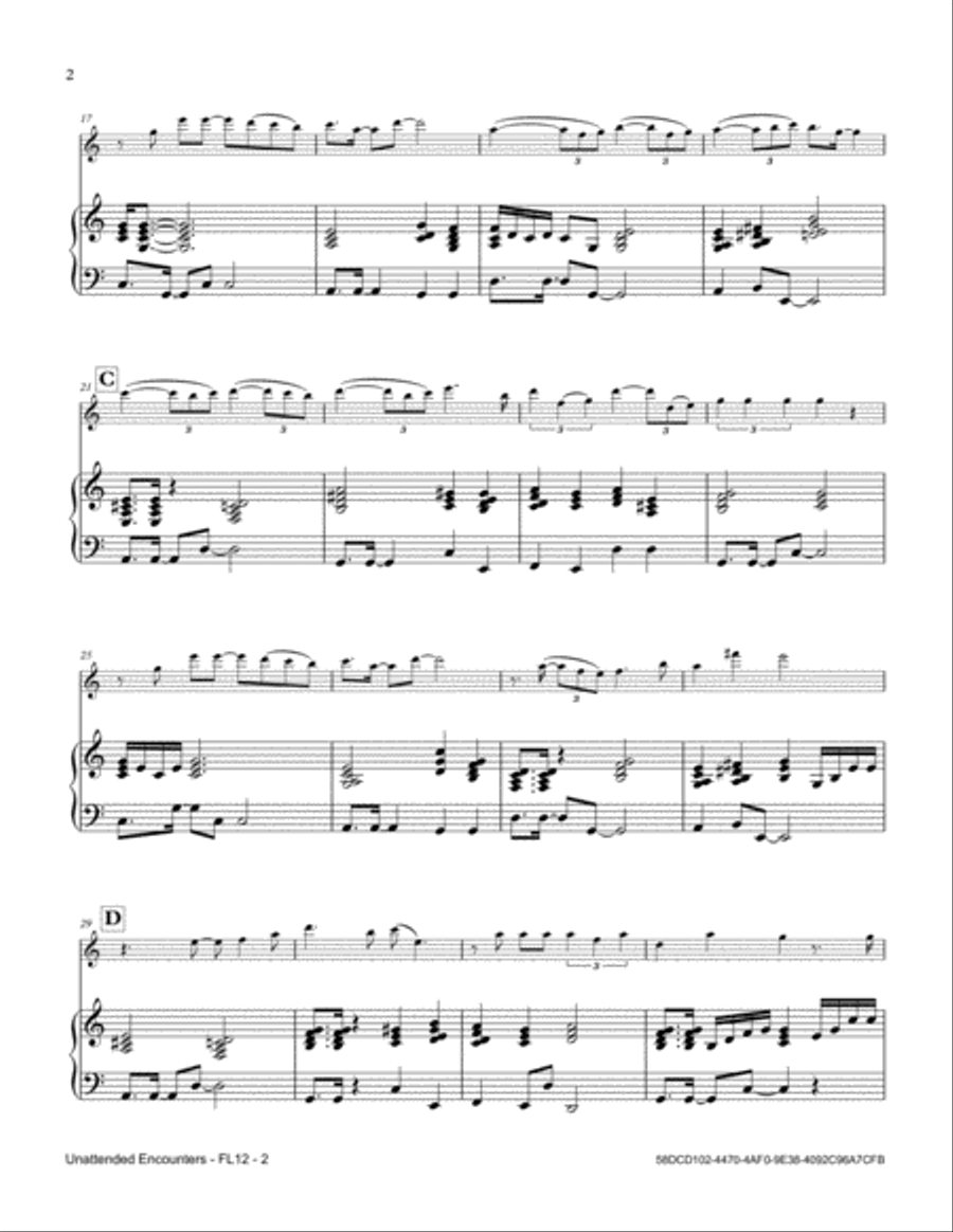 Unattended Encounters Flute Solo scores gallery preview page 2