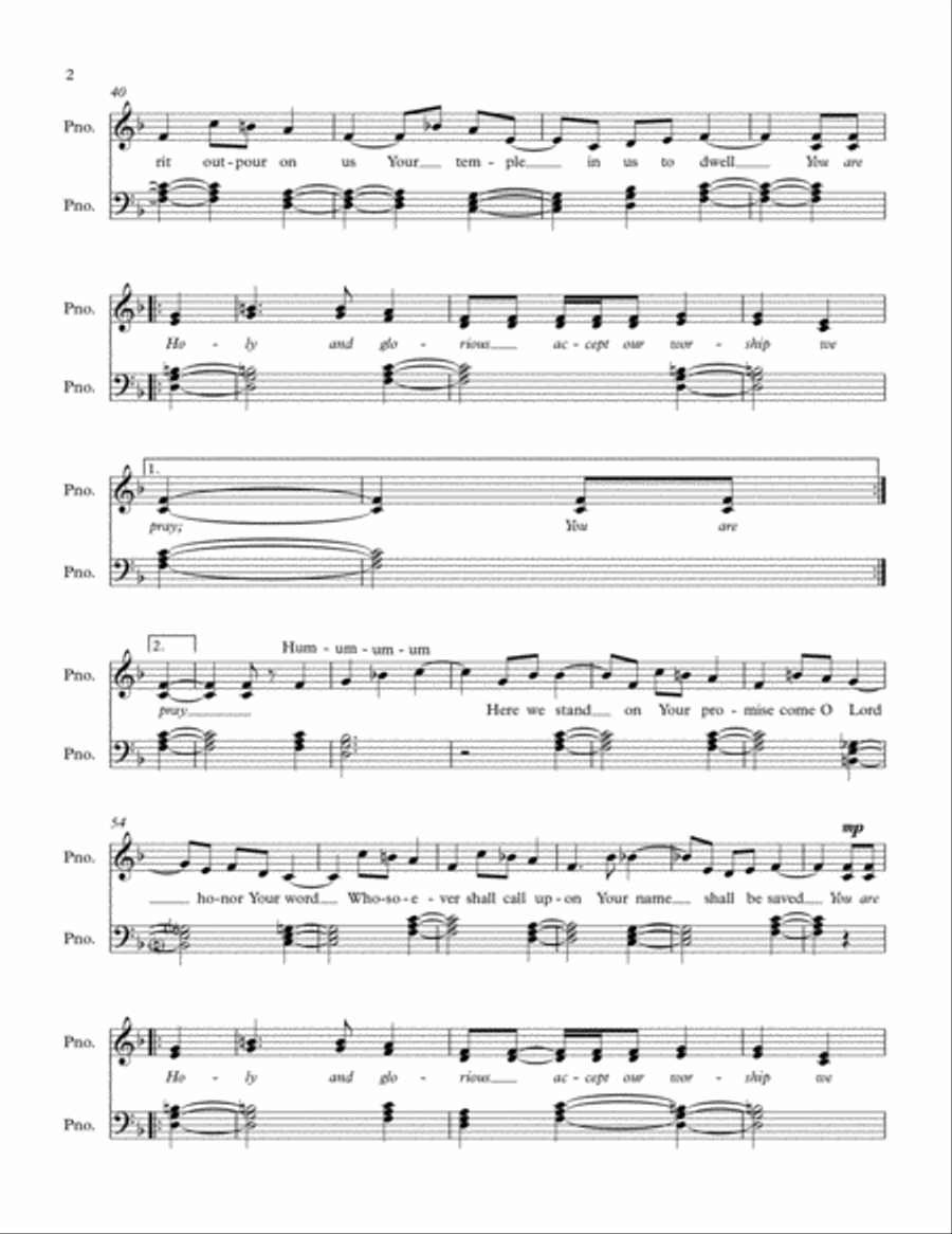 Accept Our Worship We Pray Voice scores gallery preview page 2