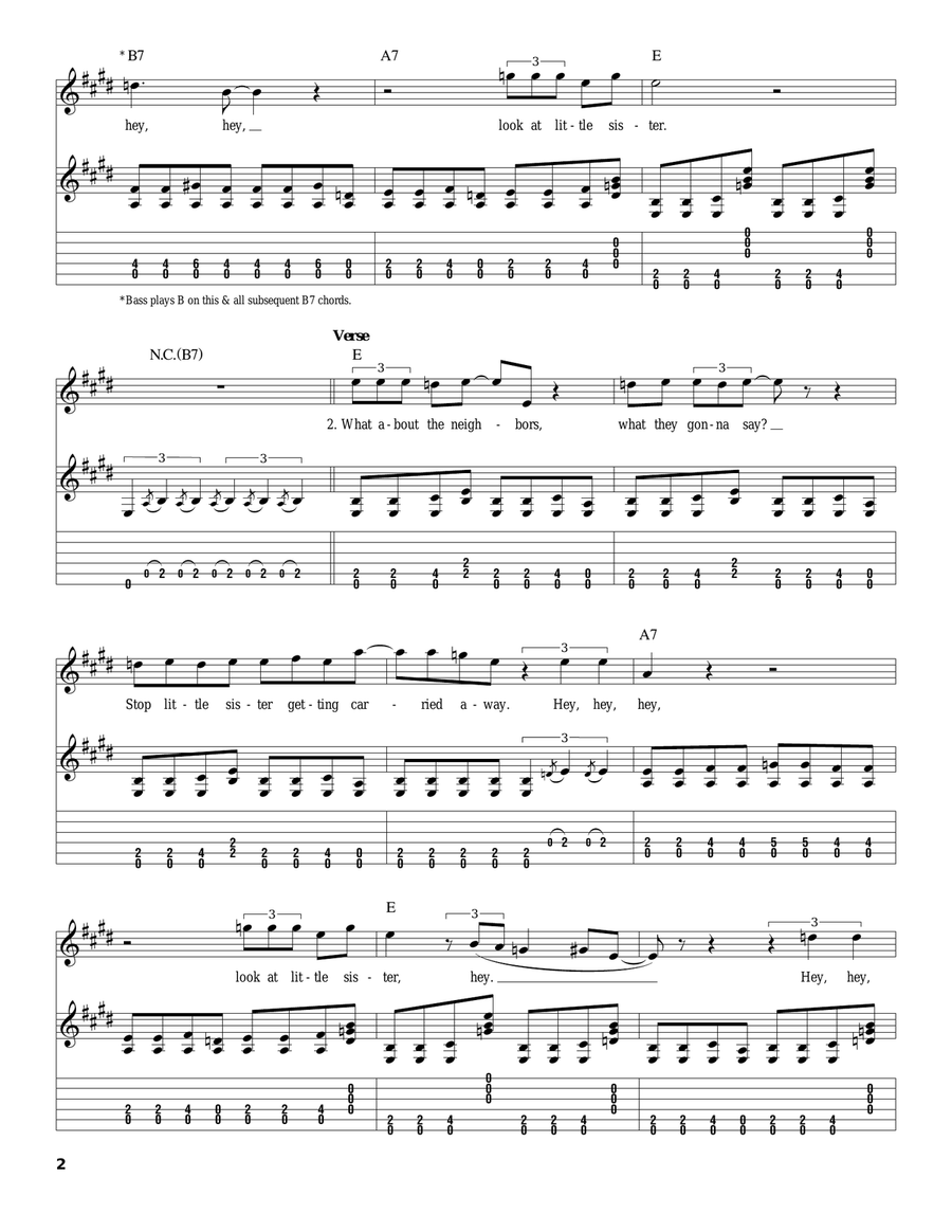 Look At Little Sister Acoustic Guitar scores gallery preview page 2