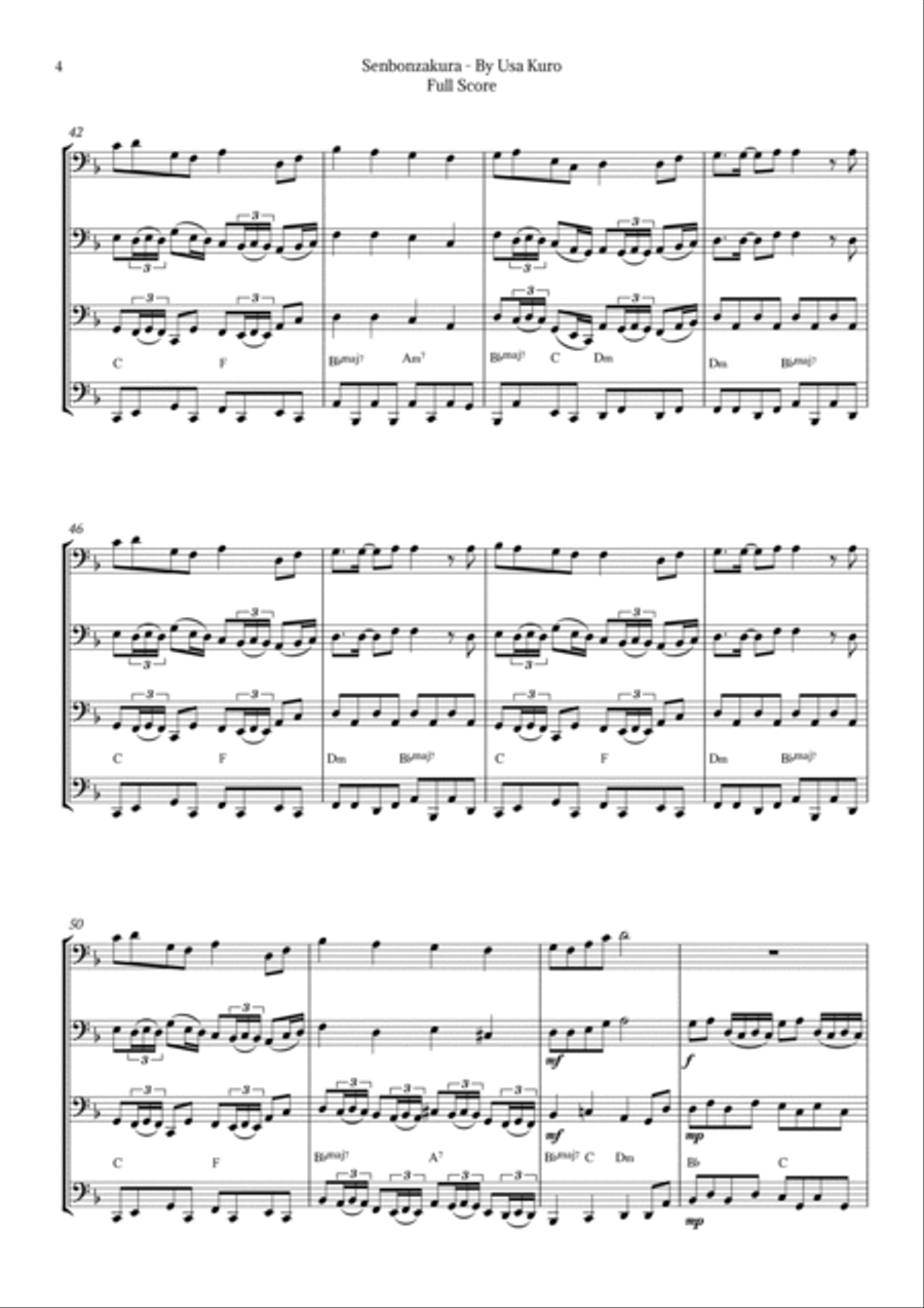 Senbonzakura Bassoon Quartet scores gallery preview page 4