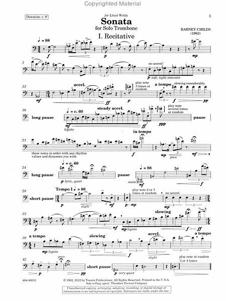 Sonata for Solo Trombone