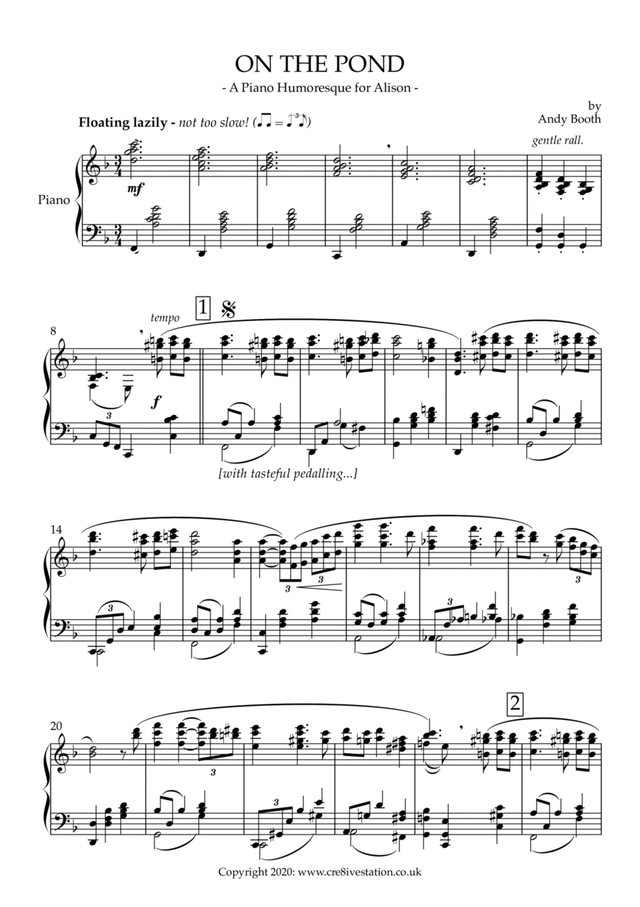 On the Pond Piano Solo scores gallery preview page 1