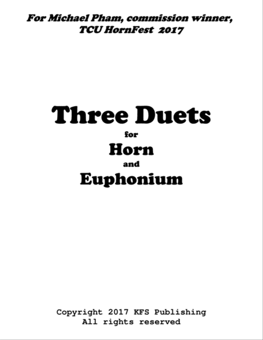Three Duets for Horn and Trombone (Euphonium) Brass Duet scores gallery preview page 1