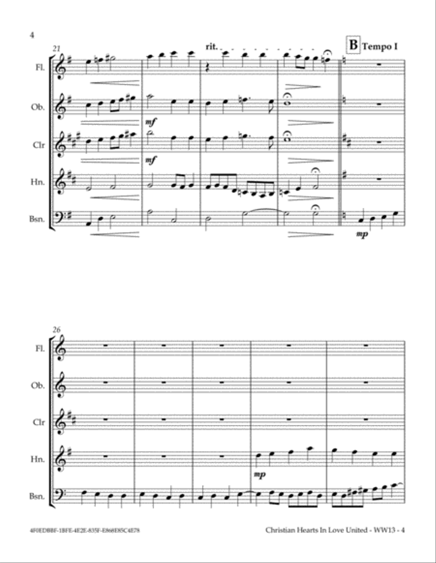 Christian Hearts, In Love United Woodwind Quintet scores gallery preview page 6