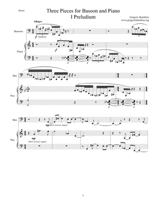 Three Pieces for Bassoon and Piano