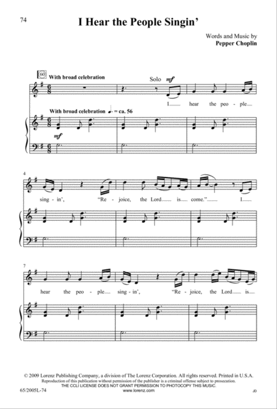 I Hear the Prophet Callin' 4-Part scores gallery preview page 75